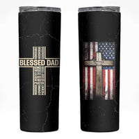 Christian Dad Skinny Tumbler Blessed Dad Cross Fathers Day