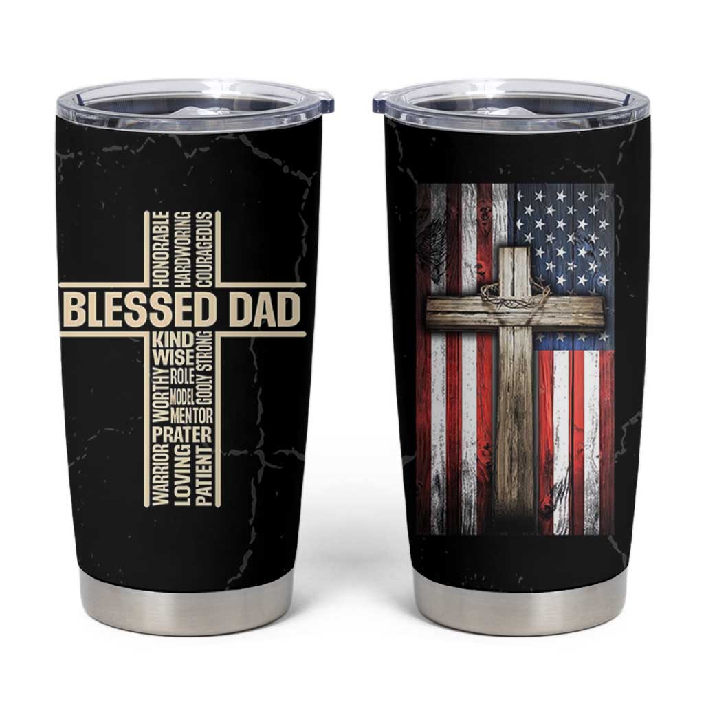 Christian Dad Tumbler Cup Blessed Dad Cross Fathers Day