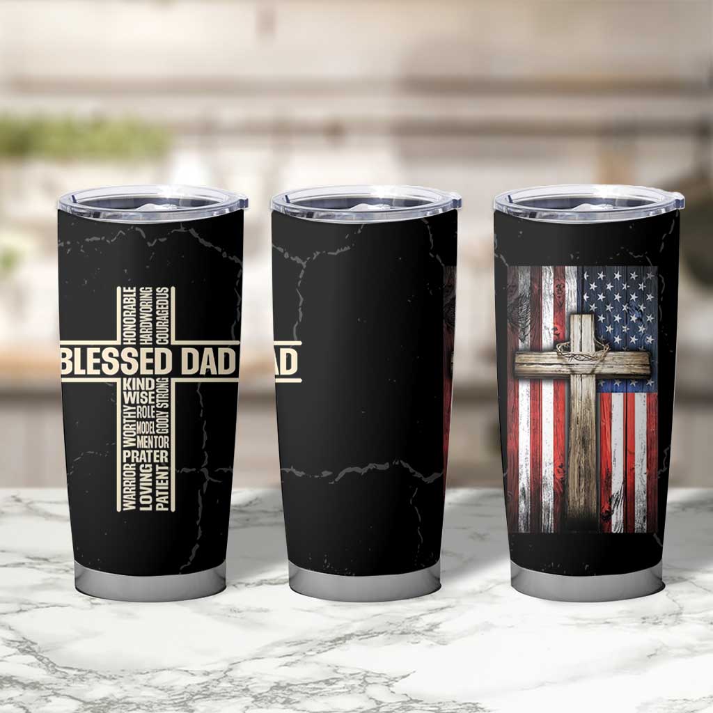 Christian Dad Tumbler Cup Blessed Dad Cross Fathers Day