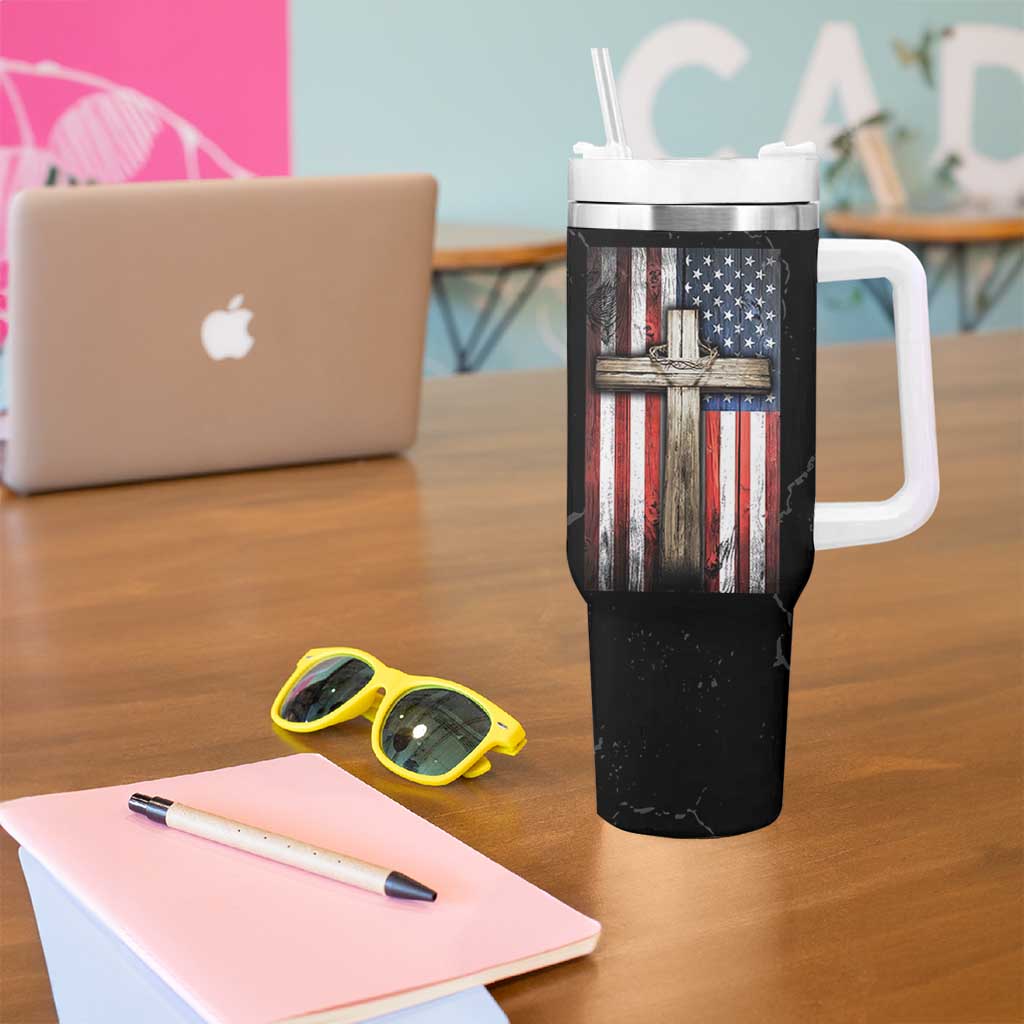 Christian Dad Tumbler With Handle Blessed Dad Cross Fathers Day