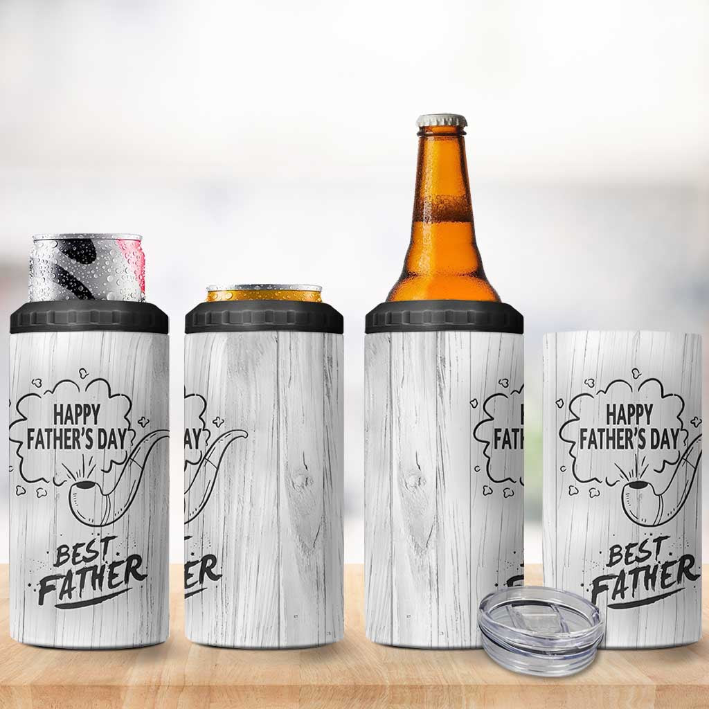Fathers Day Gift For Dad 4 in 1 Can Cooler Tumbler Vintage Pipe Smoking Dad