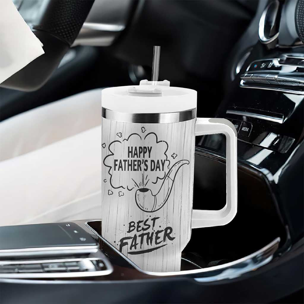 Fathers Day Gift For Dad Tumbler With Handle Vintage Pipe Smoking Dad