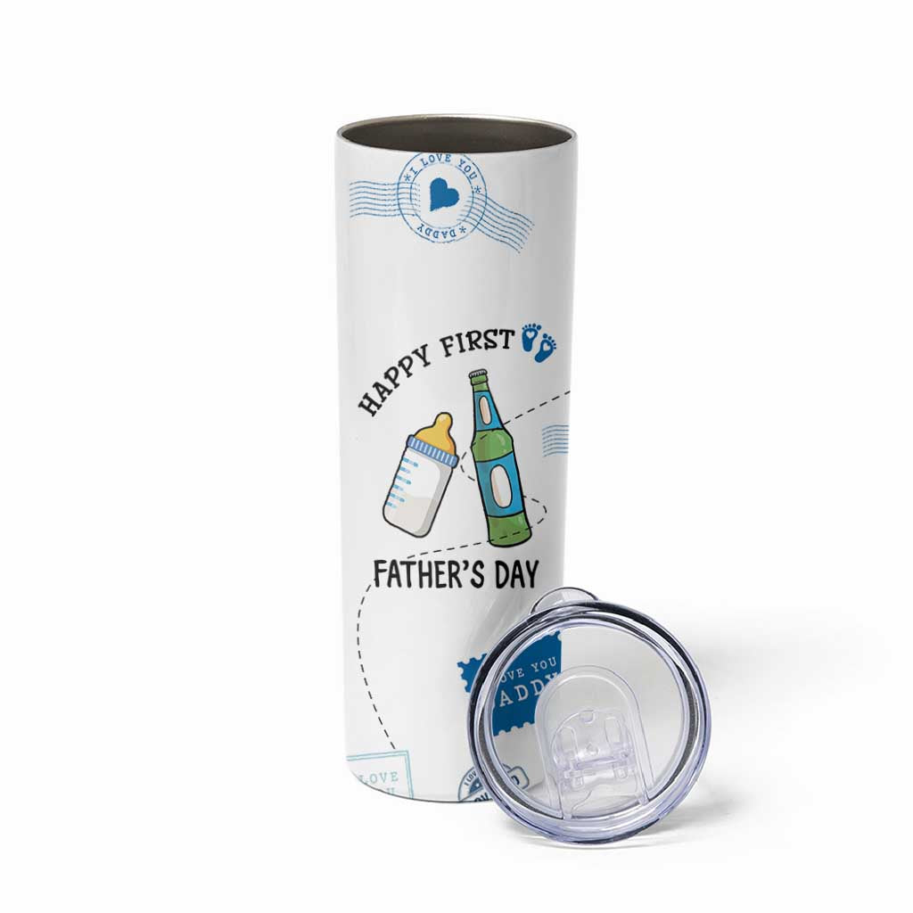 First Fathers Day Skinny Tumbler New Baby 1st Daddy Gifts Ideas