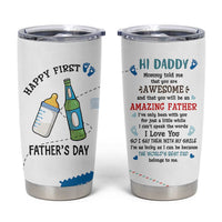 First Fathers Day Tumbler Cup New Baby 1st Daddy Gifts Ideas