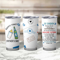 First Fathers Day Tumbler Cup New Baby 1st Daddy Gifts Ideas