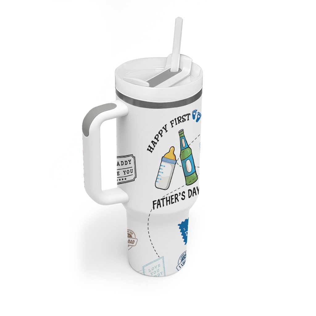 First Fathers Day Tumbler With Handle New Baby 1st Daddy Gifts Ideas