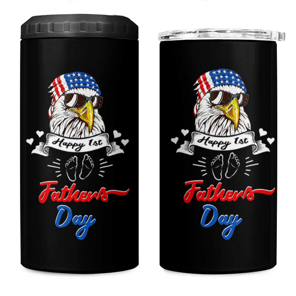 Happy 1st Fathers Day 4 in 1 Can Cooler Tumbler First Time Daddy New Baby Gifts Ideas Eagle