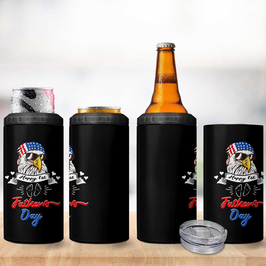 Happy 1st Fathers Day 4 in 1 Can Cooler Tumbler First Time Daddy New Baby Gifts Ideas Eagle