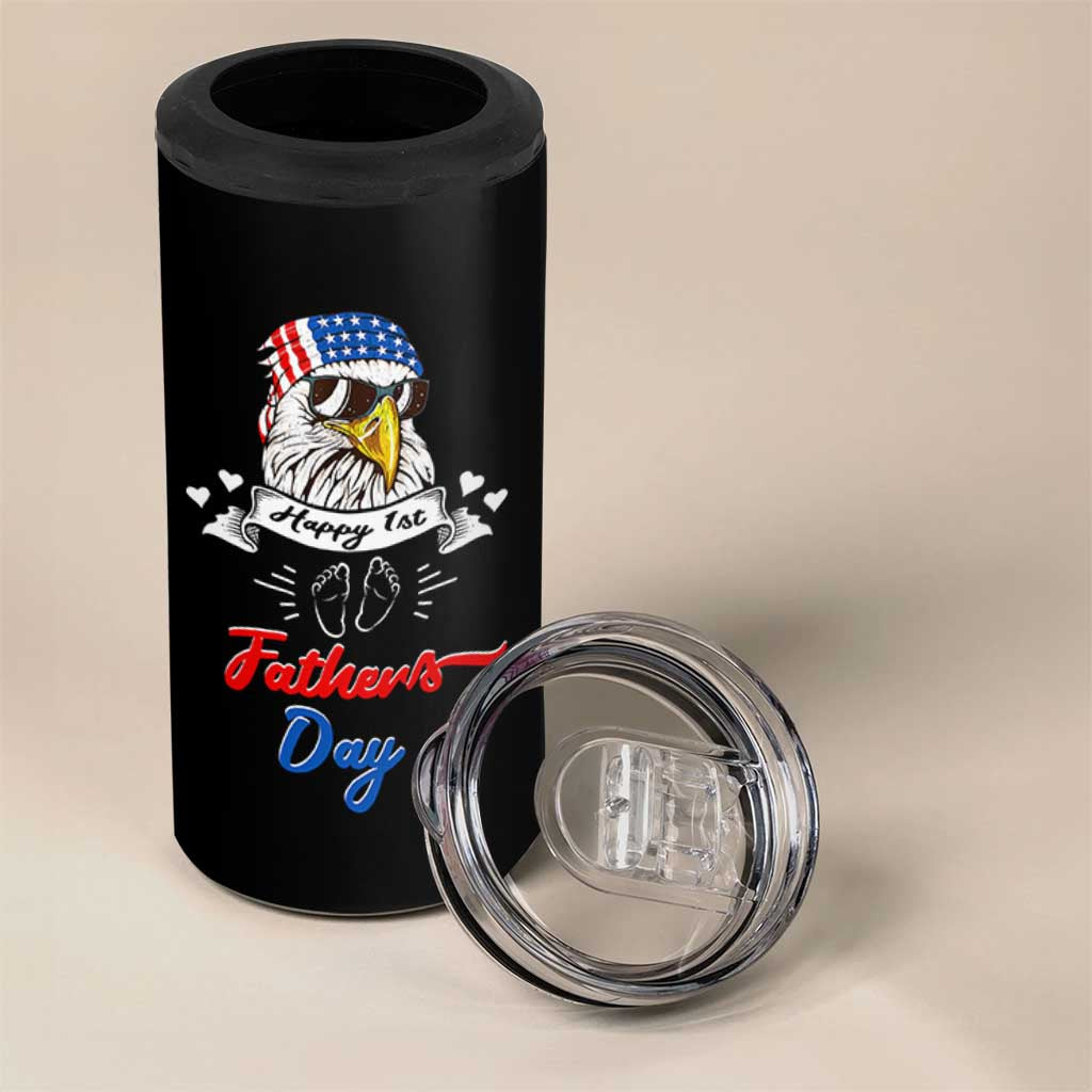 Happy 1st Fathers Day 4 in 1 Can Cooler Tumbler First Time Daddy New Baby Gifts Ideas Eagle