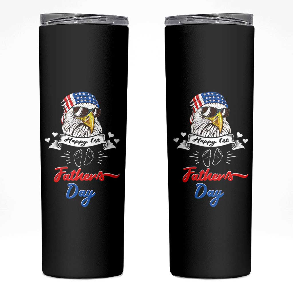 Happy 1st Fathers Day Skinny Tumbler First Time Daddy New Baby Gifts Ideas Eagle
