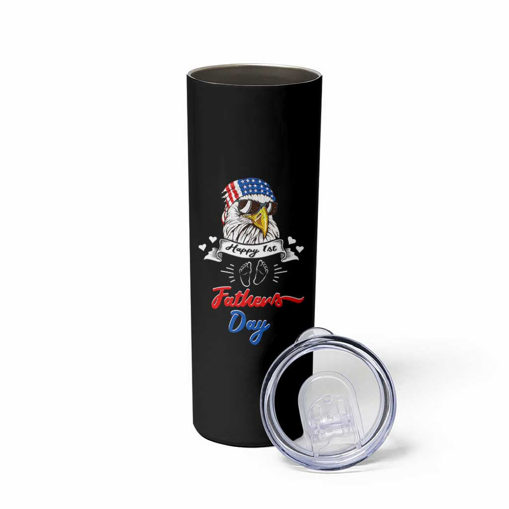Happy 1st Fathers Day Skinny Tumbler First Time Daddy New Baby Gifts Ideas Eagle