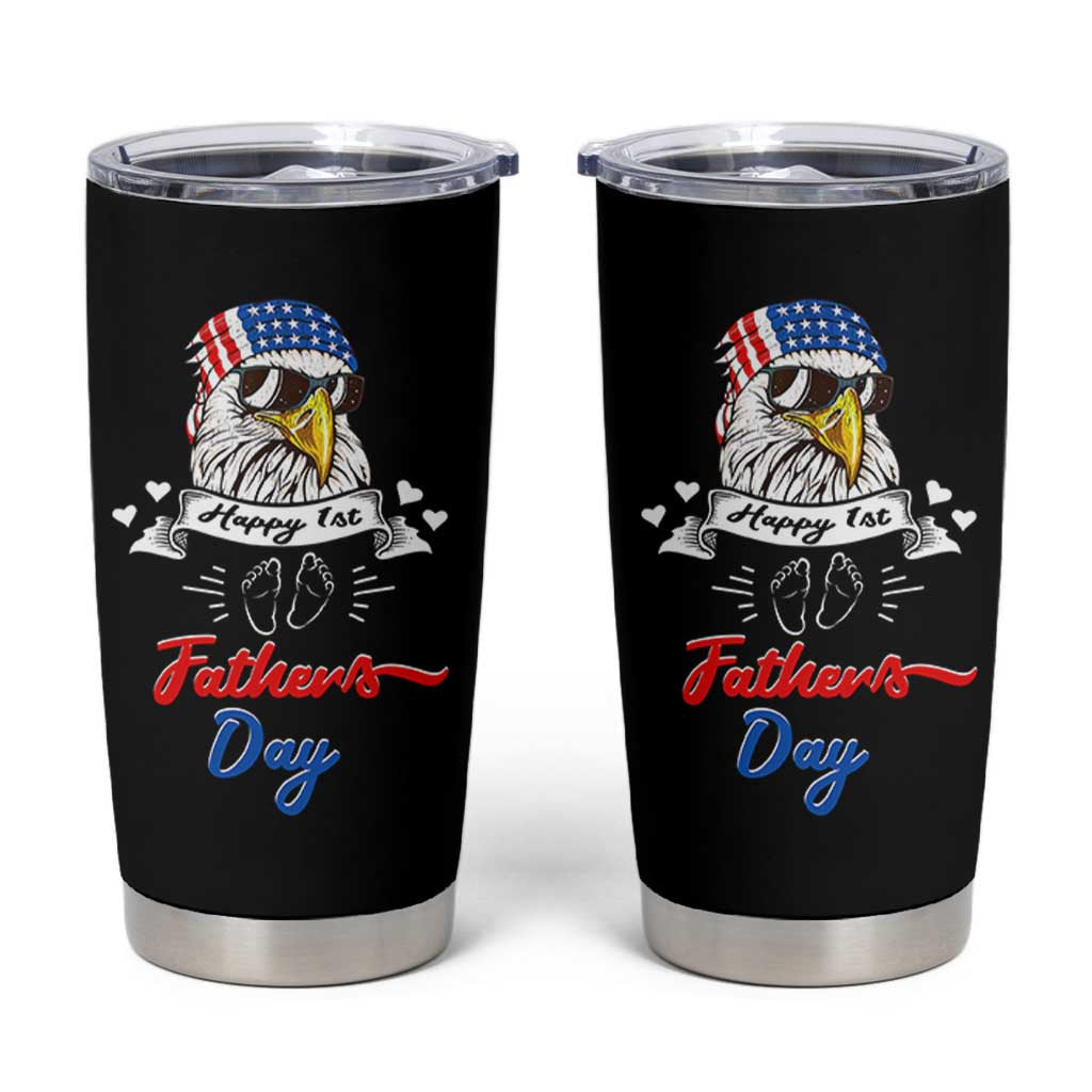 Happy 1st Fathers Day Tumbler Cup First Time Daddy New Baby Gifts Ideas Eagle