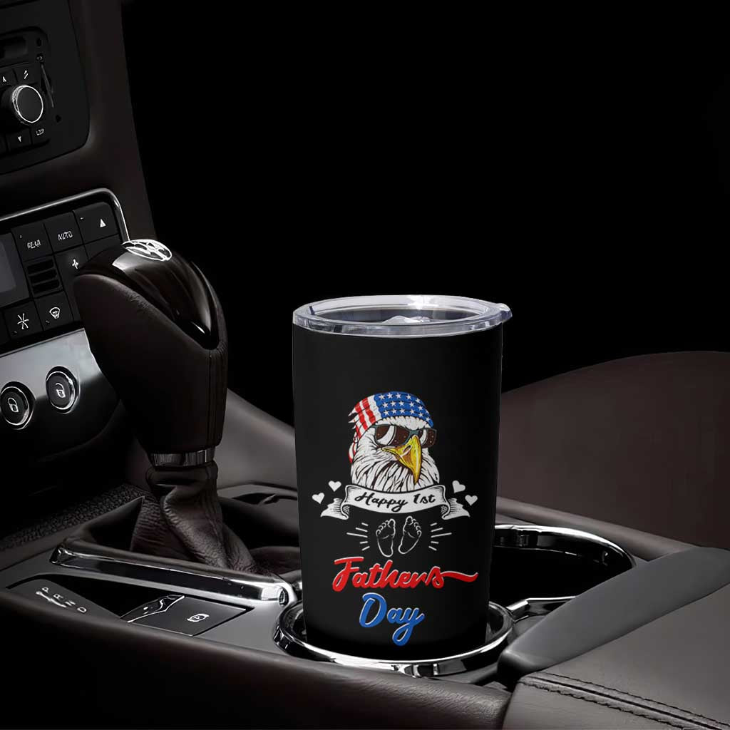 Happy 1st Fathers Day Tumbler Cup First Time Daddy New Baby Gifts Ideas Eagle
