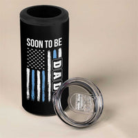 Soon To Be Dad 4 in 1 Can Cooler Tumbler Funny Pregnancy Announcement Dad American Flag