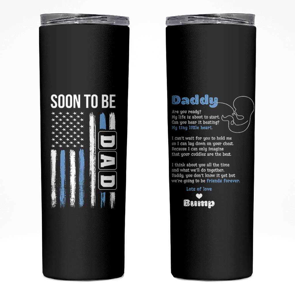 Soon To Be Dad Skinny Tumbler Funny Pregnancy Announcement Dad American Flag