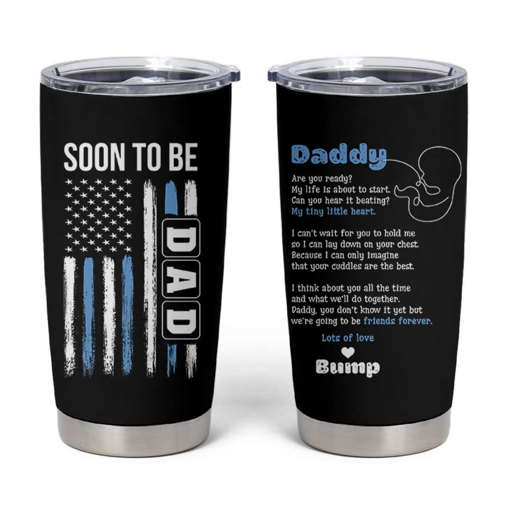 Soon To Be Dad Tumbler Cup Funny Pregnancy Announcement Dad American Flag