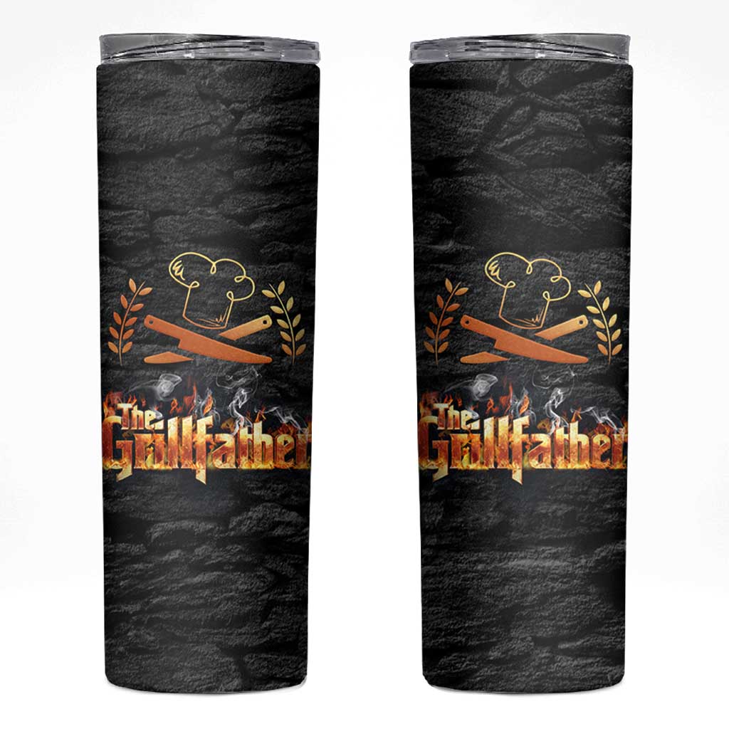 Funny Grilling BBQ Skinny Tumbler The Grillfather Fathers Day