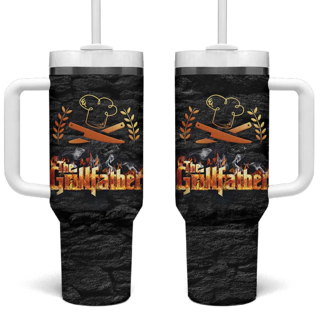 Funny Grilling BBQ Tumbler With Handle The Grillfather Fathers Day