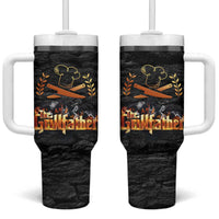 Funny Grilling BBQ Tumbler With Handle The Grillfather Fathers Day