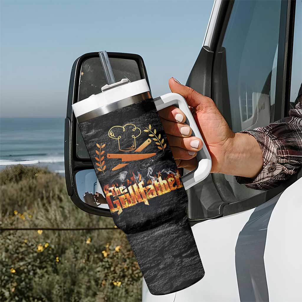 Funny Grilling BBQ Tumbler With Handle The Grillfather Fathers Day