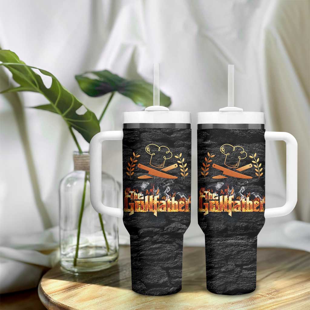 Funny Grilling BBQ Tumbler With Handle The Grillfather Fathers Day