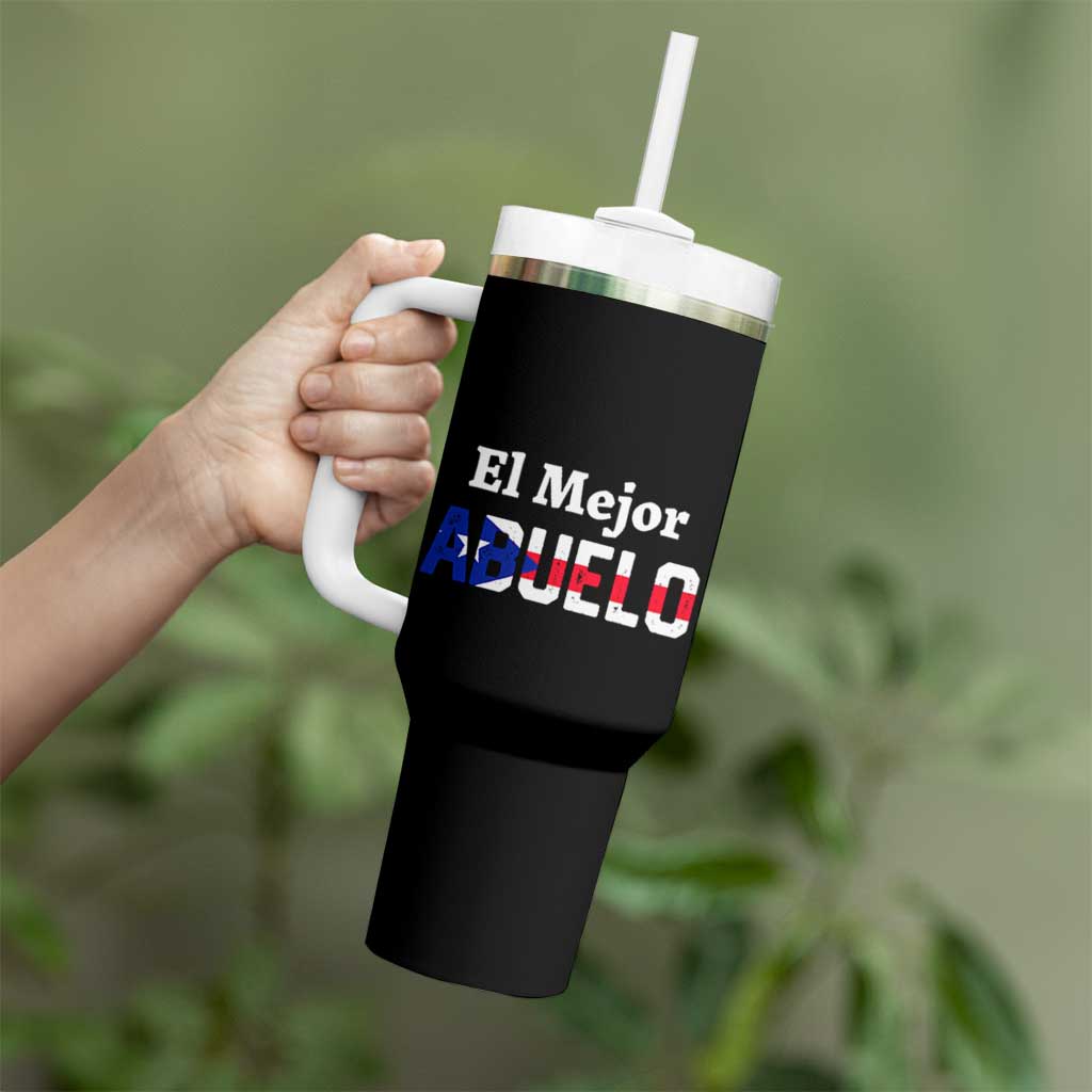 Puerto Rico Grandpa Tumbler With Handle La Mejor Abuelo Grandpa Father's Day Gift