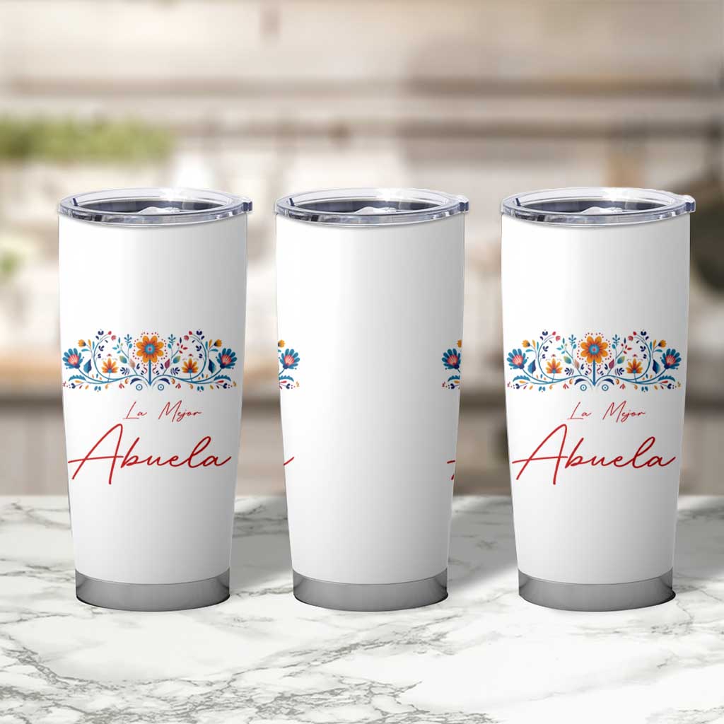 Grandma Gifts in Spanish Tumbler Cup La Mejor Abuela Gift - Wonder Print Shop