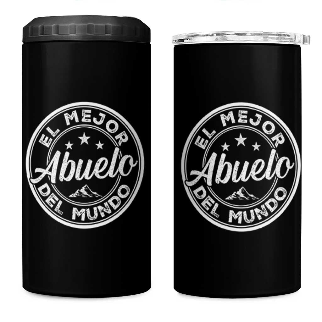 Abuelo Gifts 4 in 1 Can Cooler Tumbler El Mejor Abuelo Del Mundo Gift For Grandpa From Grandkids