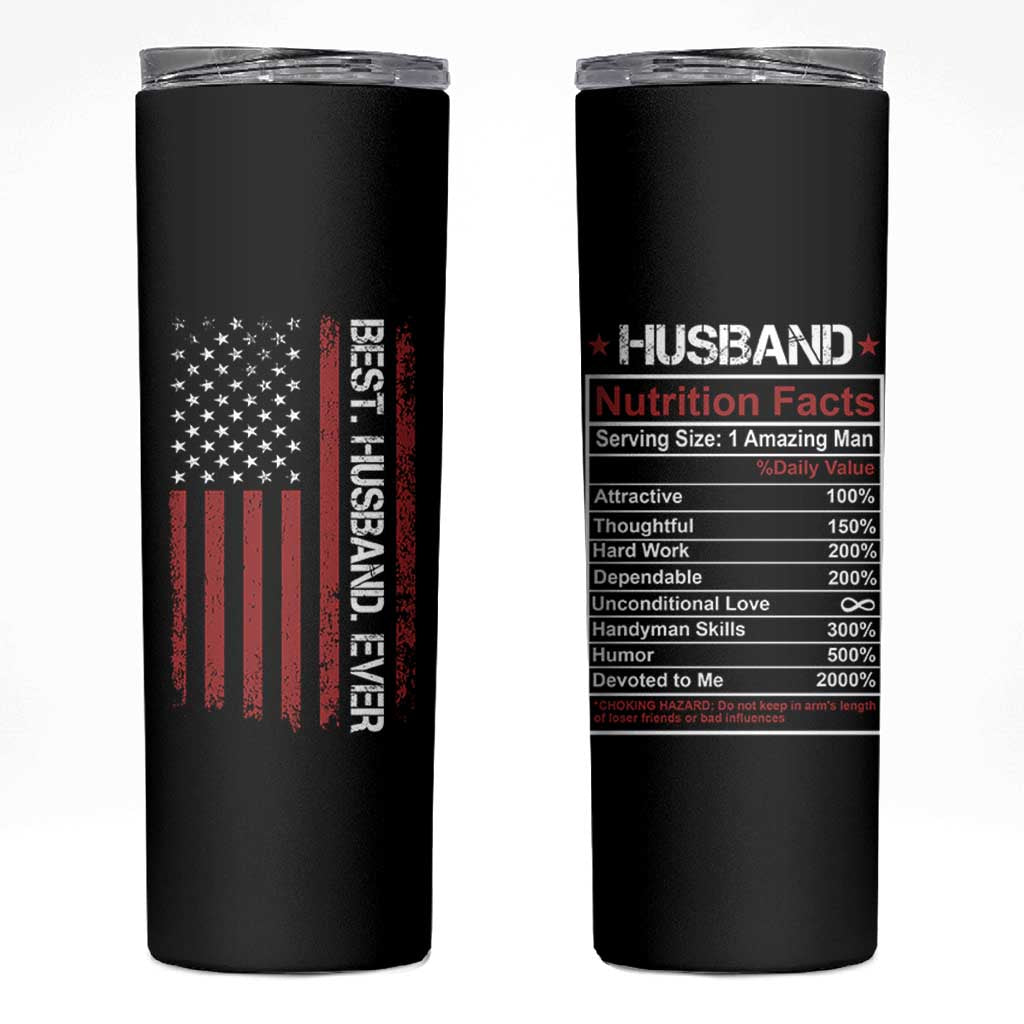 Best Husband Ever Skinny Tumbler Wedding Anniversary Valentines Day Gift For Him US Flag