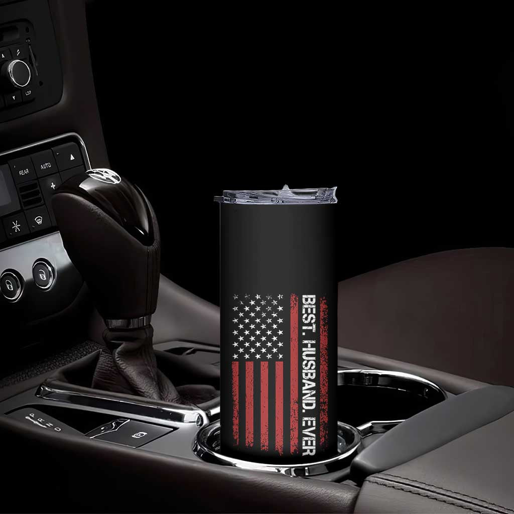 Best Husband Ever Skinny Tumbler Wedding Anniversary Valentines Day Gift For Him US Flag