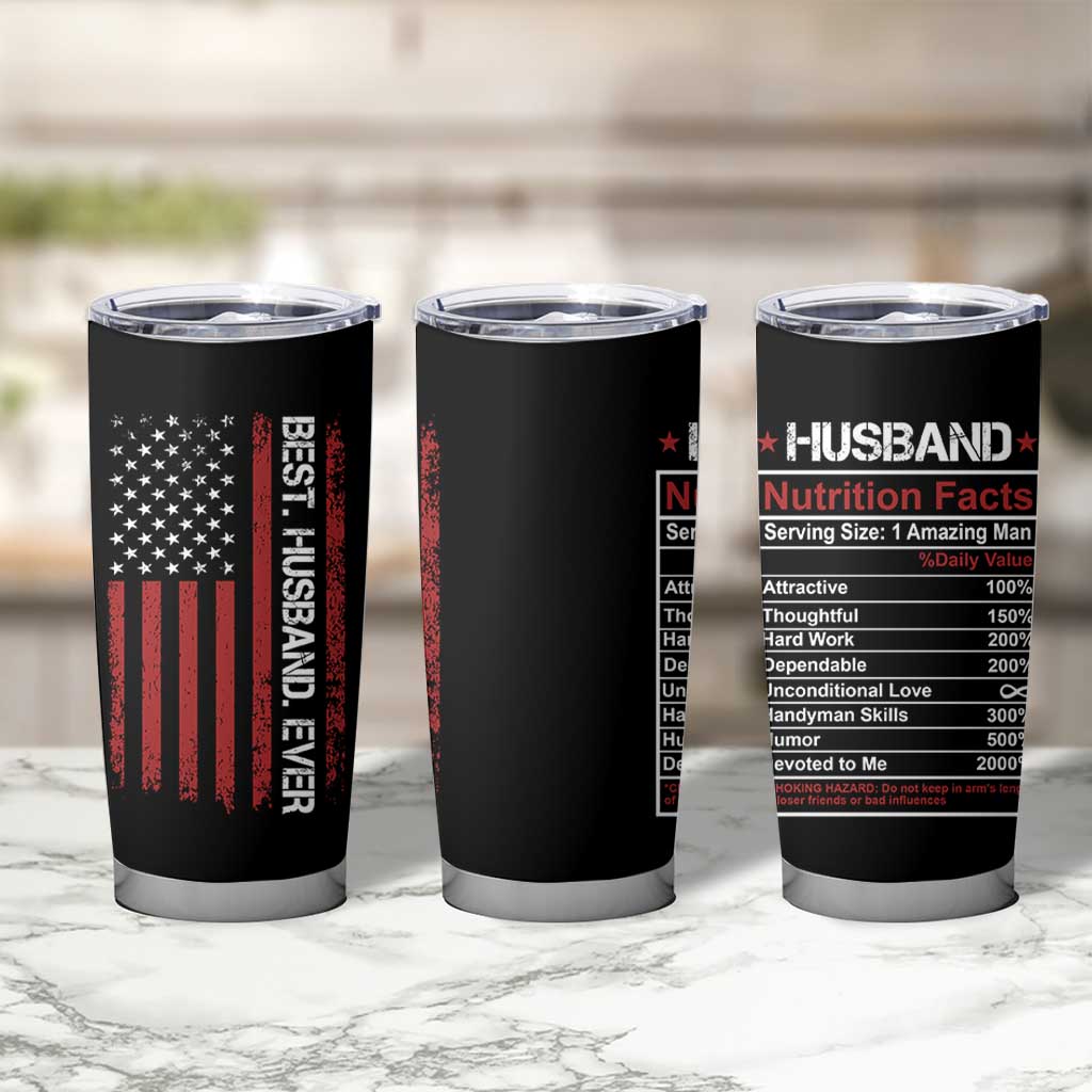 Best Husband Ever Tumbler Cup Wedding Anniversary Valentines Day Gift For Him US Flag