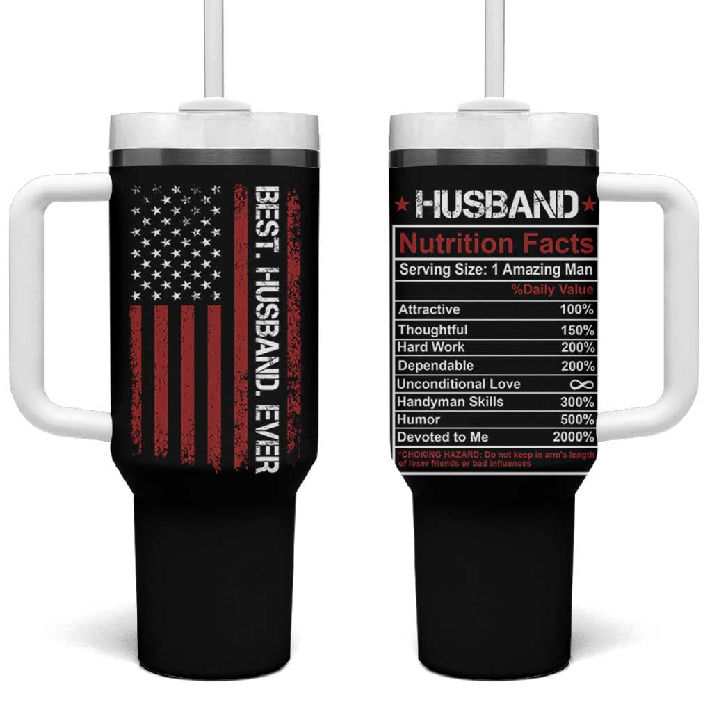 Best Husband Ever Tumbler With Handle Wedding Anniversary Valentines Day Gift For Him US Flag