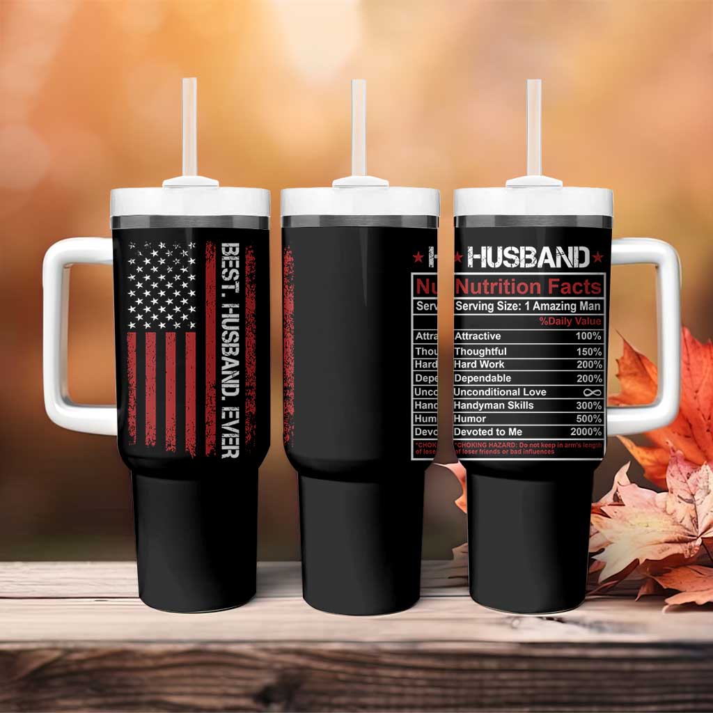 Best Husband Ever Tumbler With Handle Wedding Anniversary Valentines Day Gift For Him US Flag