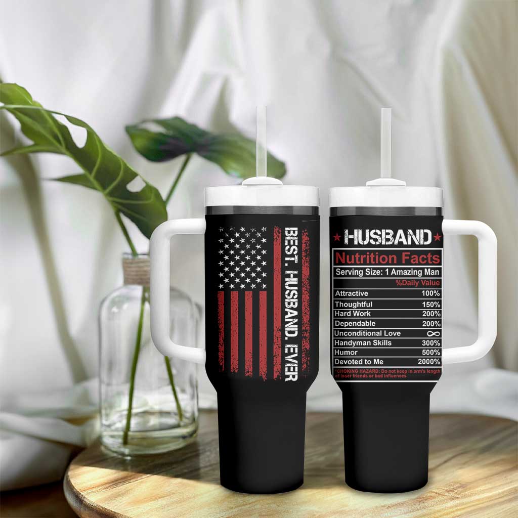 Best Husband Ever Tumbler With Handle Wedding Anniversary Valentines Day Gift For Him US Flag