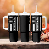 Grandpa Tumbler With Handle Vintage American Flag Fathers Day - Wonder Print Shop