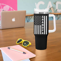 Grandpa Tumbler With Handle Vintage American Flag Fathers Day - Wonder Print Shop