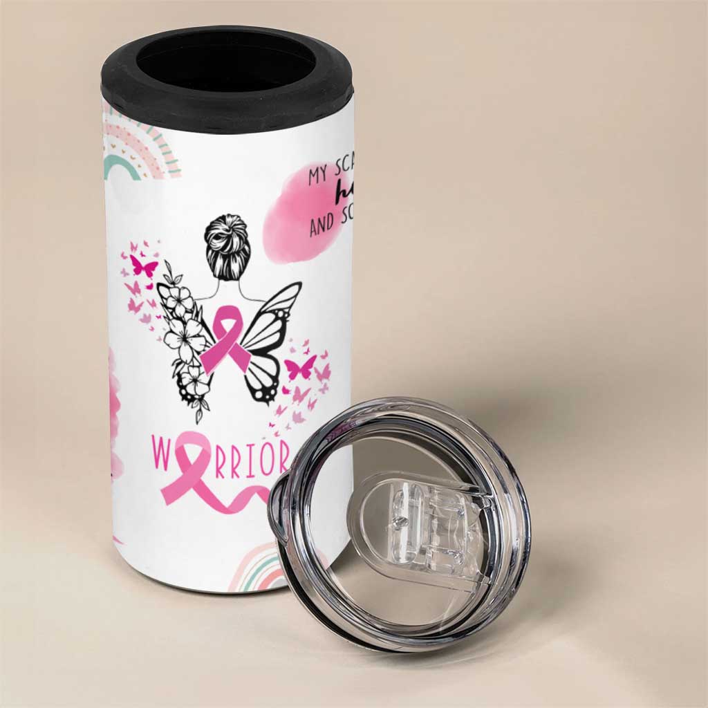 Breast Cancer Survivor 4 in 1 Can Cooler Tumbler With Inspirational Words Get Well Soon Gifts - Wonder Print Shop