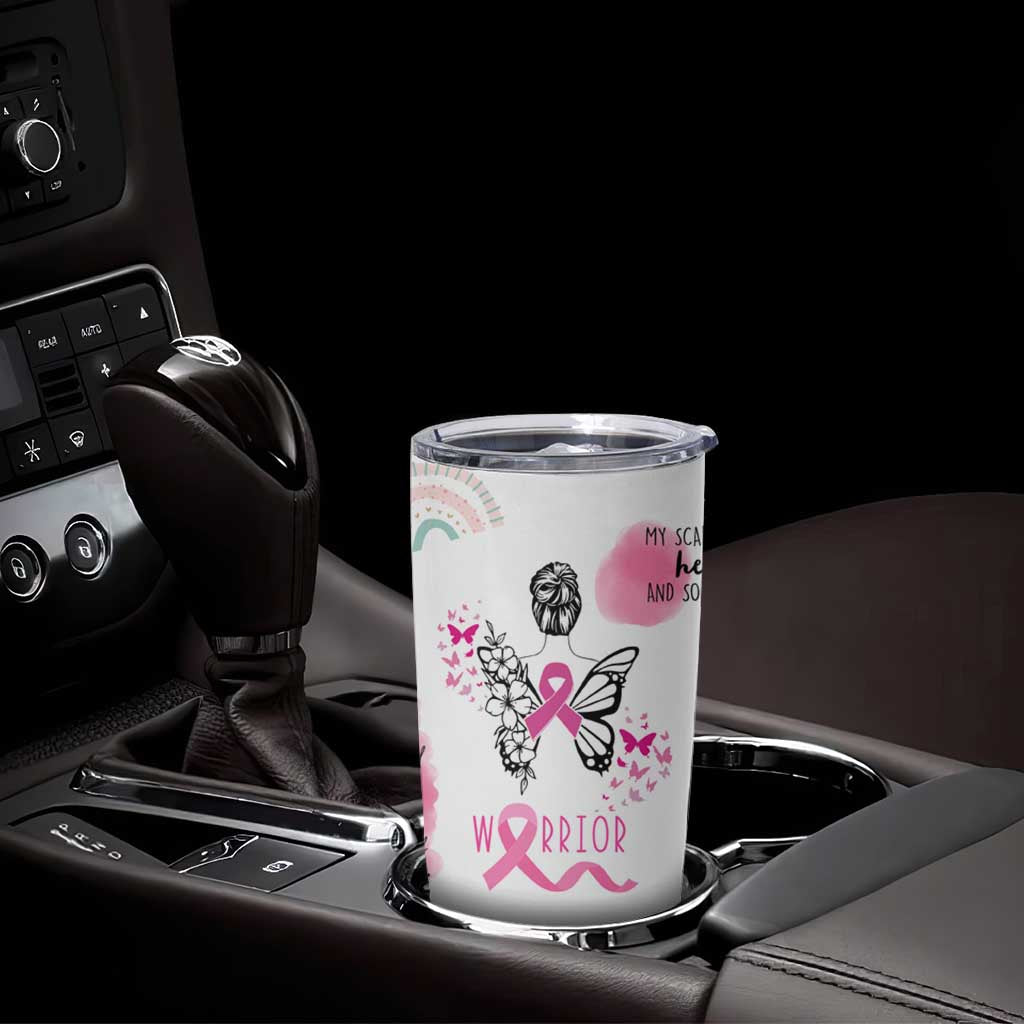 Breast Cancer Survivor Tumbler Cup With Inspirational Words Get Well Soon Gifts - Wonder Print Shop