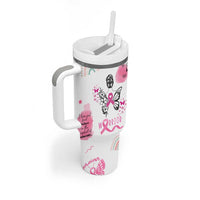 Breast Cancer Survivor Tumbler With Handle With Inspirational Words Get Well Soon Gifts - Wonder Print Shop