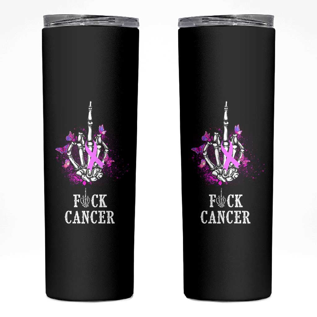 Pink Ribbon Fck Cancer Skinny Tumbler Recovery Support Gifts For Survivors