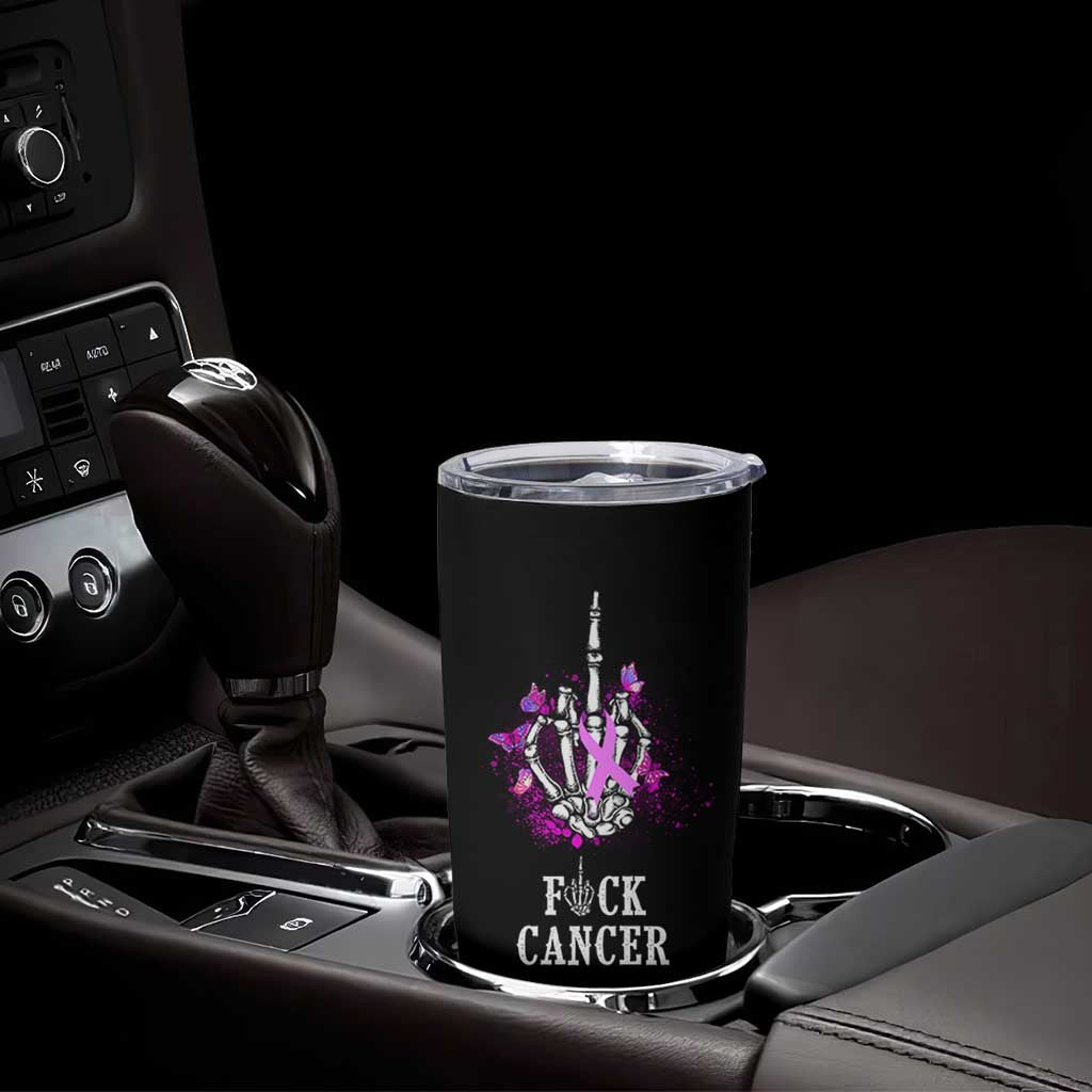 Pink Ribbon Fck Cancer Tumbler Cup Recovery Support Gifts For Survivors