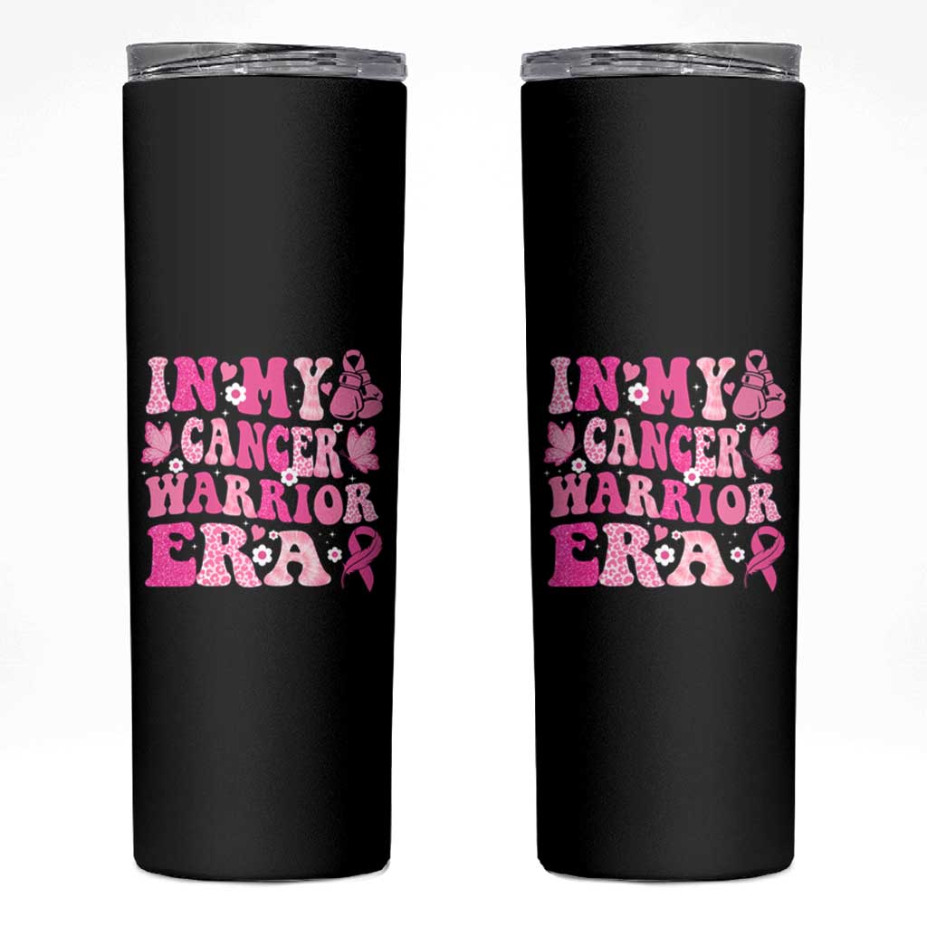 Breast Cancer Survivor Skinny Tumbler Pink Ribbon In My Cancer Warrior Era Groovy - Wonder Print Shop