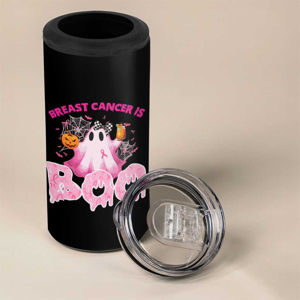 Breast Cancer Awareness 4 in 1 Can Cooler Tumbler Pink Ribbon Boojee Halloween Support The Fighters - Wonder Print Shop