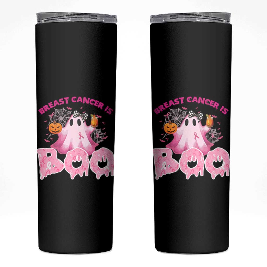 Breast Cancer Awareness Skinny Tumbler Pink Ribbon Boojee Halloween Support The Fighters - Wonder Print Shop