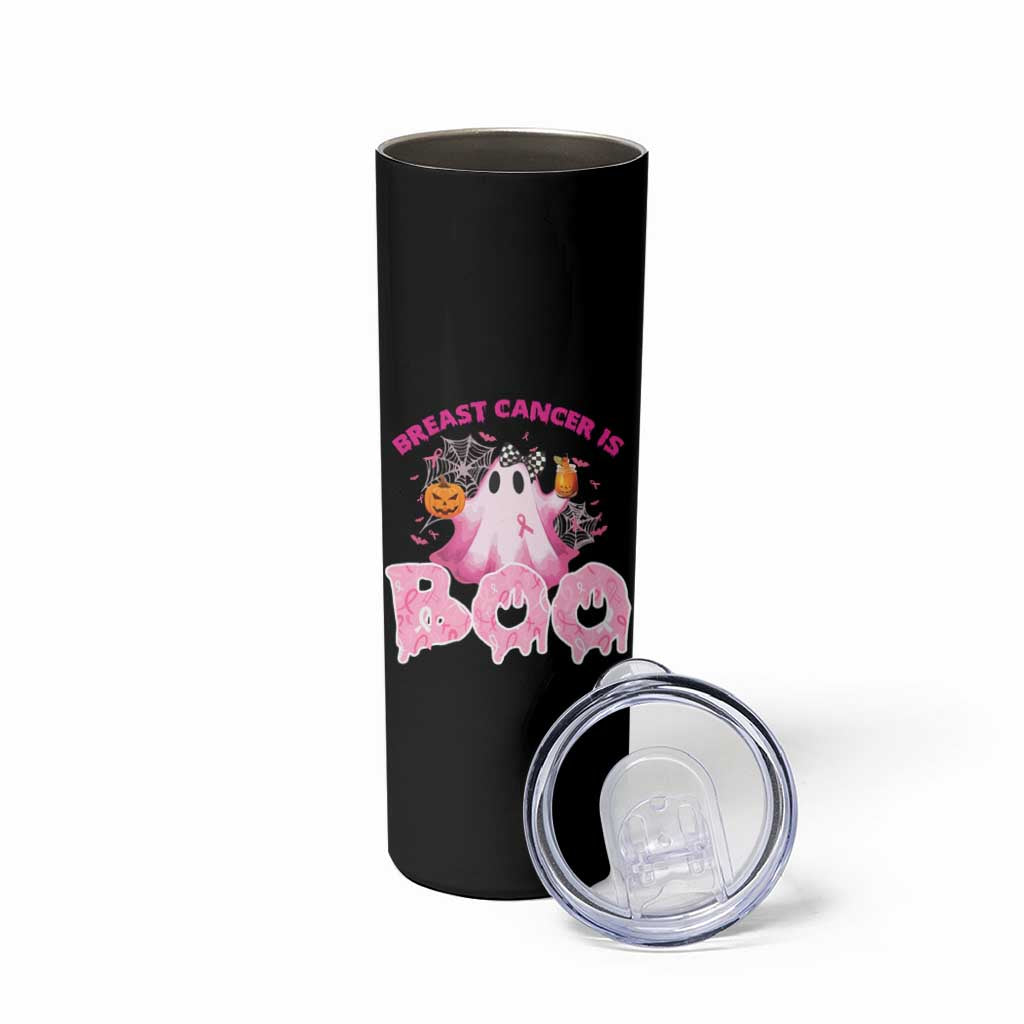 Breast Cancer Awareness Skinny Tumbler Pink Ribbon Boojee Halloween Support The Fighters - Wonder Print Shop