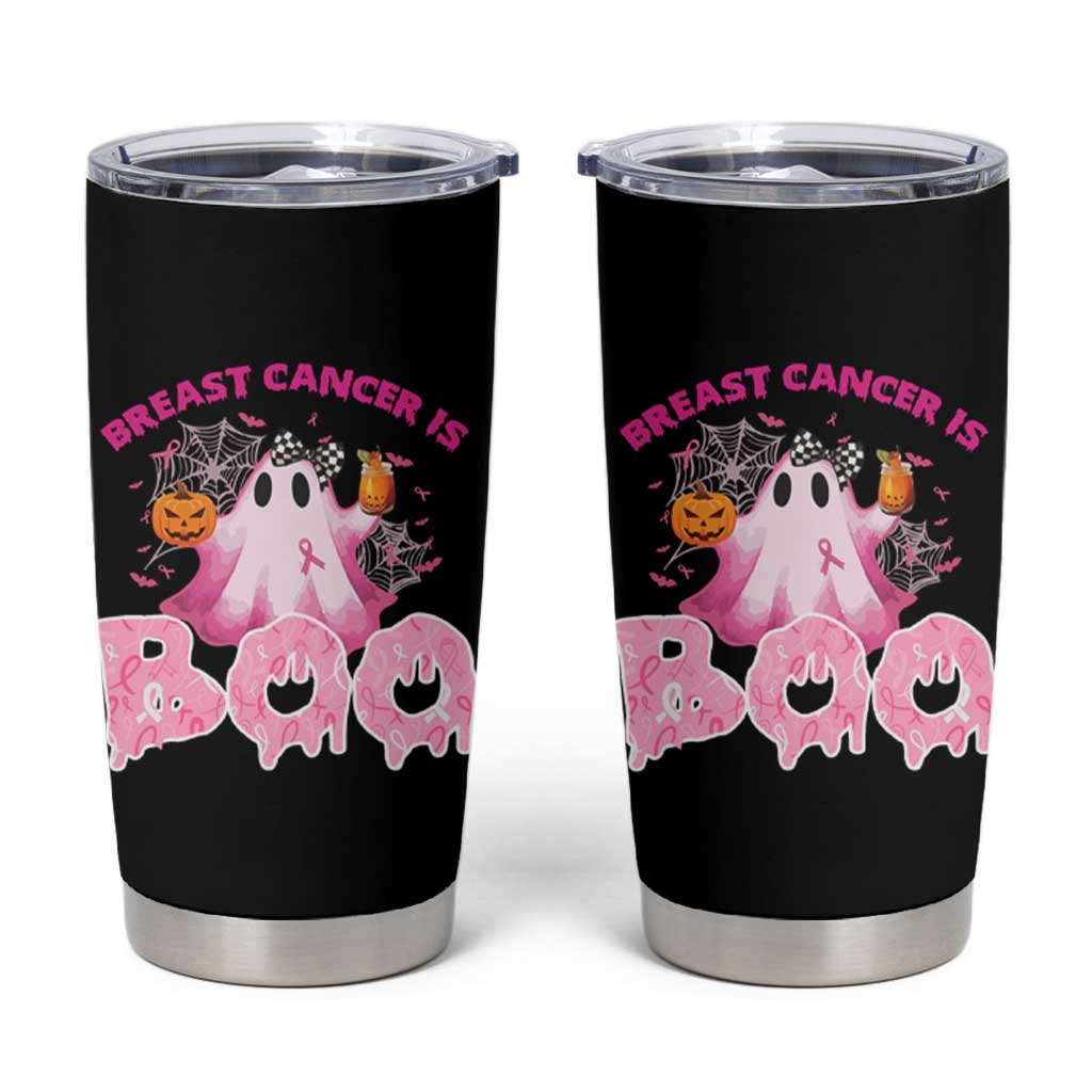Breast Cancer Awareness Tumbler Cup Pink Ribbon Boojee Halloween Support The Fighters - Wonder Print Shop