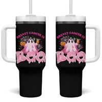 Breast Cancer Awareness Tumbler With Handle Pink Ribbon Boojee Halloween Support The Fighters - Wonder Print Shop