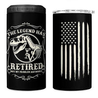 The Legend Has Retired 4 in 1 Can Cooler Tumbler Funny Retired Retirement Gifts For Men Coworkers USA Flag