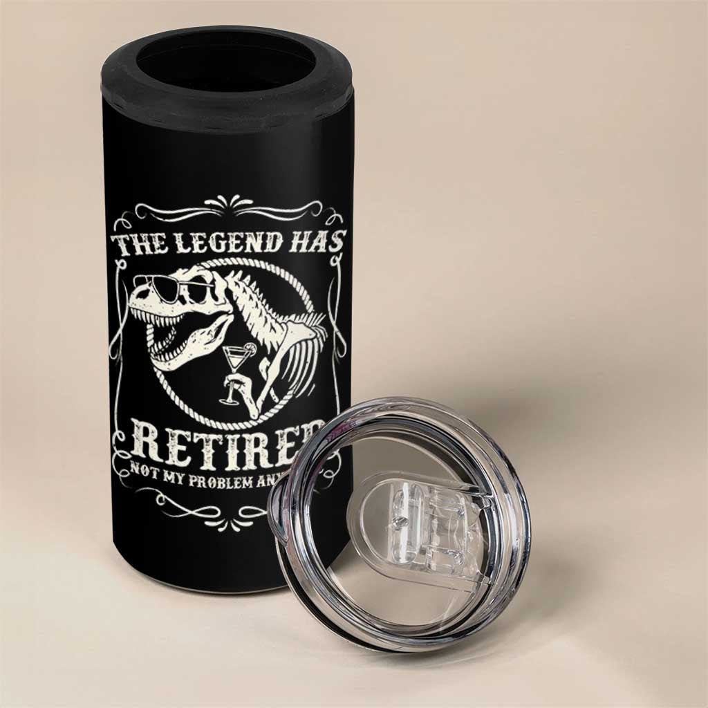 The Legend Has Retired 4 in 1 Can Cooler Tumbler Funny Retired Retirement Gifts For Men Coworkers USA Flag