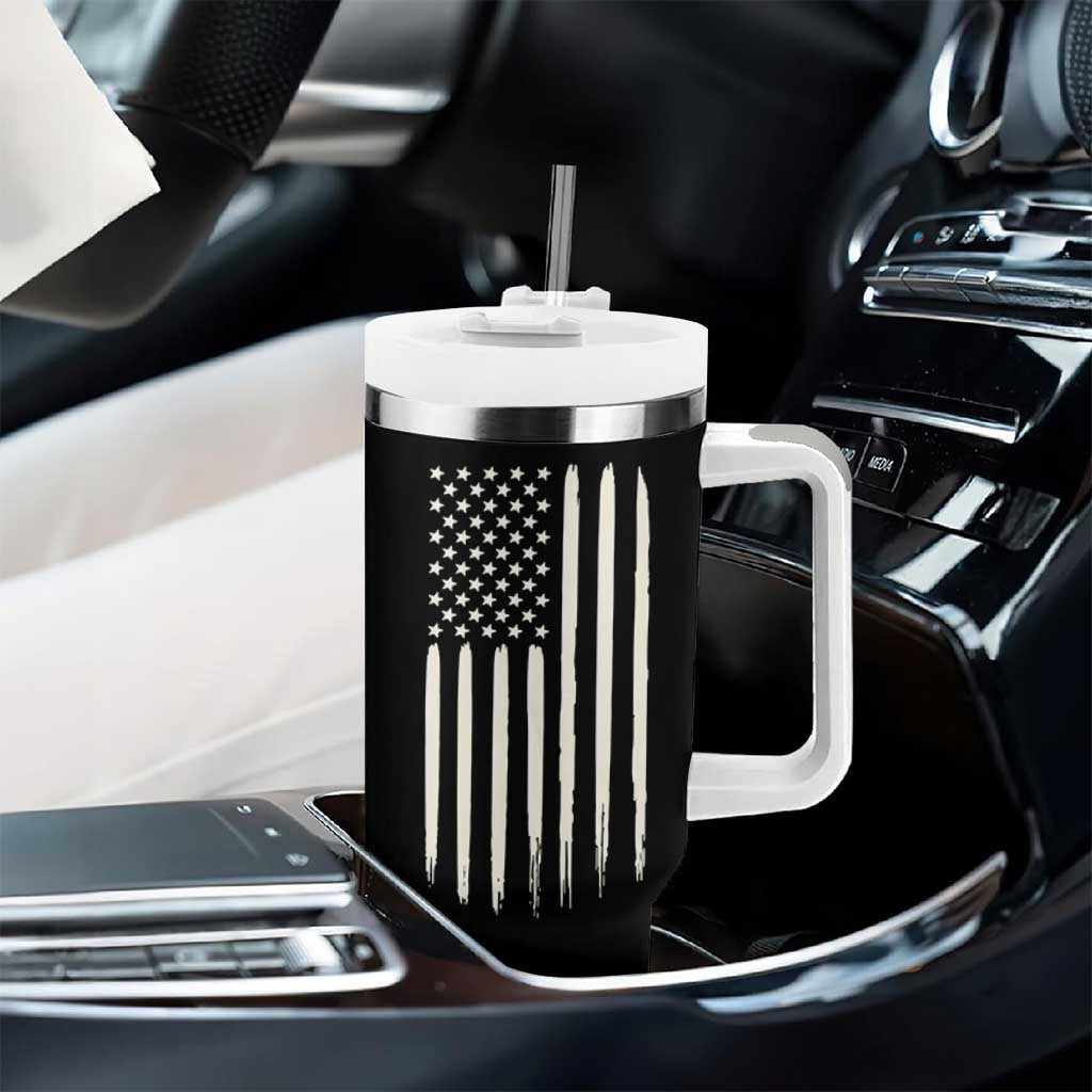 The Legend Has Retired Tumbler With Handle Funny Retired Retirement Gifts For Men Coworkers USA Flag